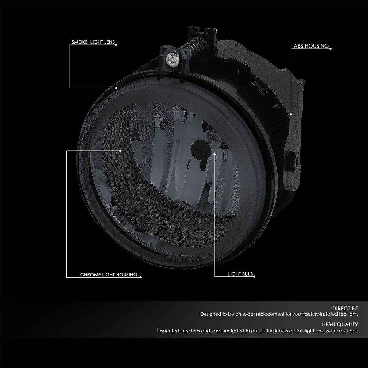 Smoked Lens Front Bumper Fog Light Lamps 07-09 Jeep Compass Patriot BFC-FOLK-310-SM