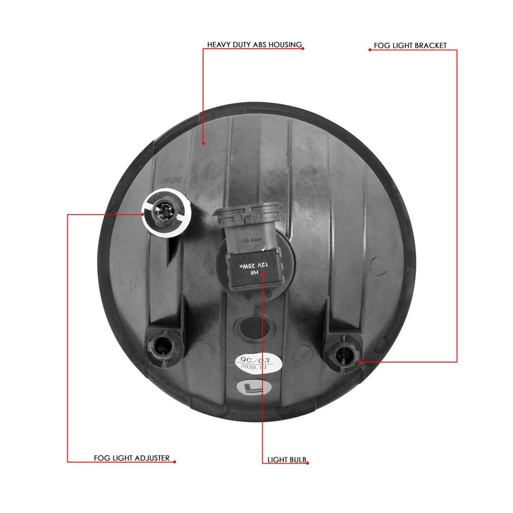 GMC Sierra 2500 HD Smoke Lens Reflector Fog Light Lamp Kit