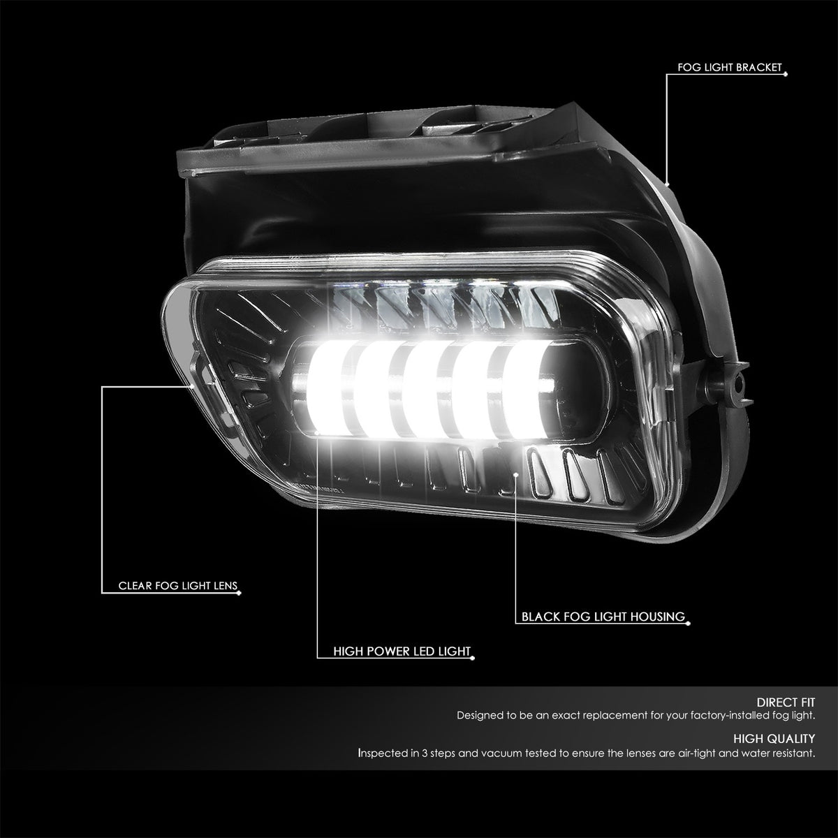 Clear Lens LED Front Bumper Fog Light Lamp 03-07 Silverado Avalanche BFC-FOLK-339-CH