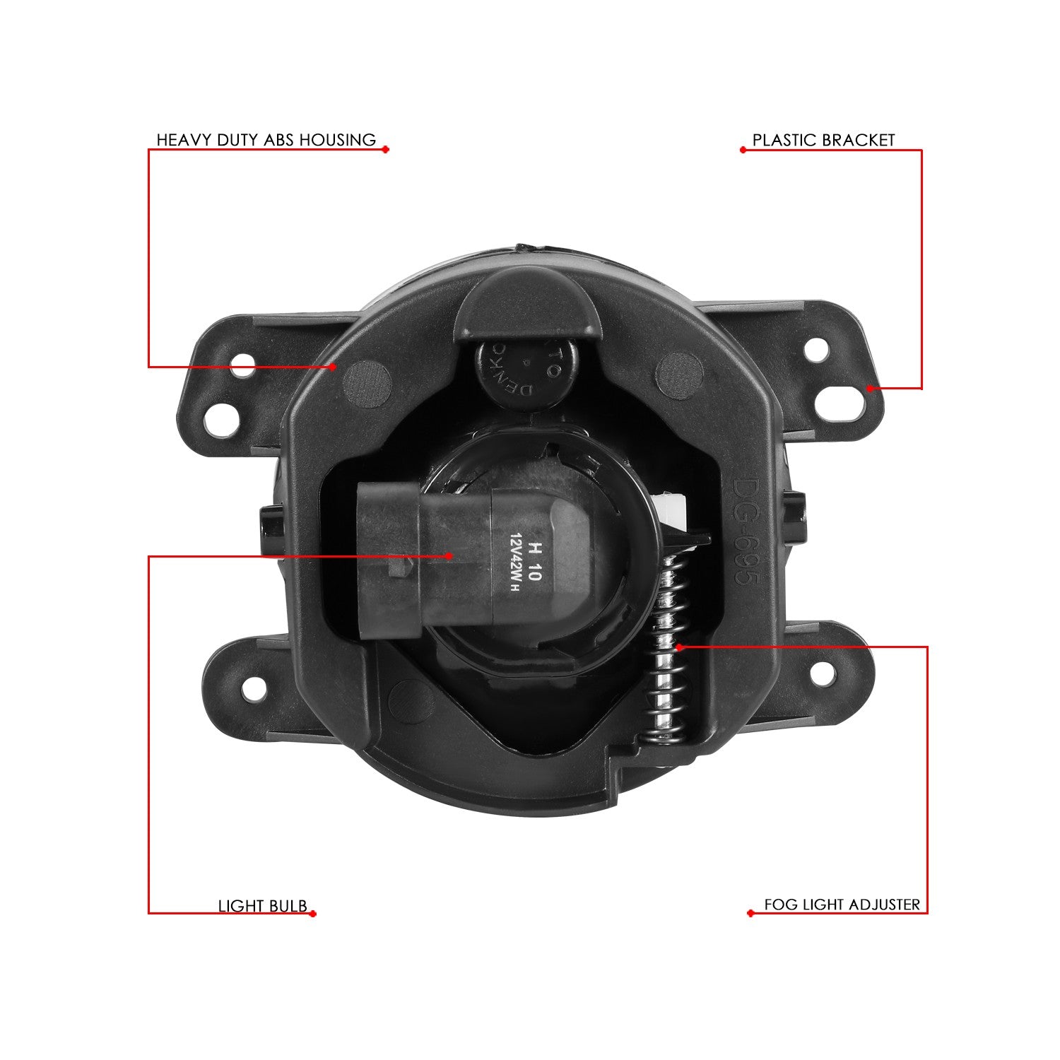 Clear Lens Front Bumper Fog Light Lamp 05+ PT Cruiser Journey Wrangler BFC-FOLK-365-CH