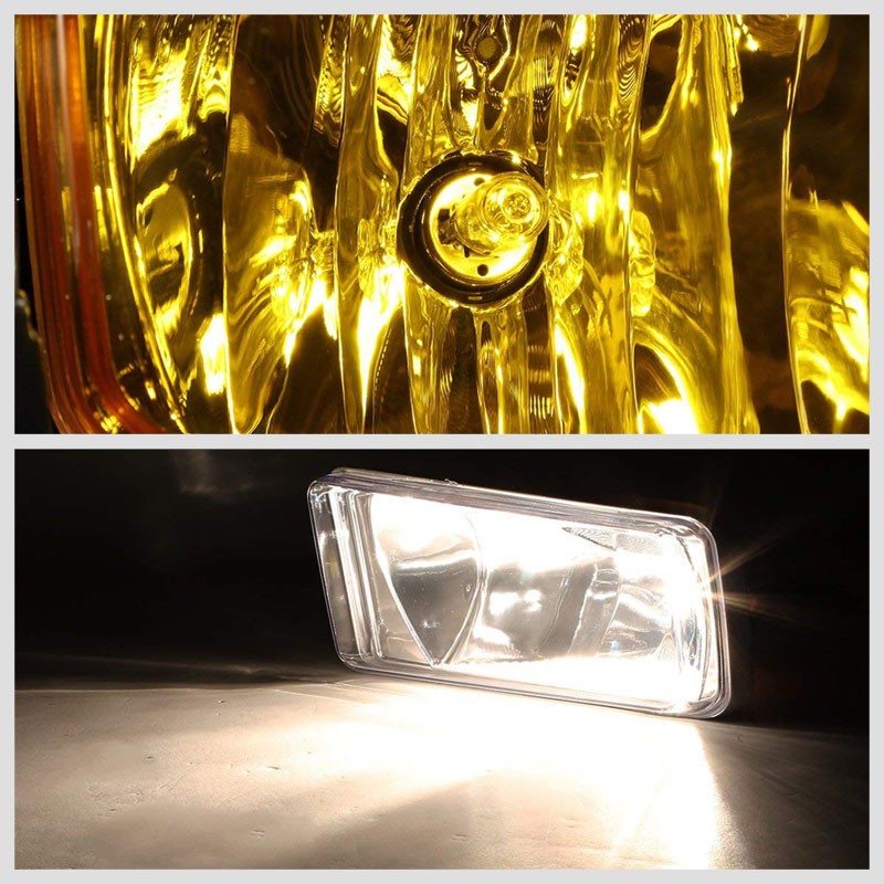 Front Bumper Replace Fog Light Kit Lamp+Bulbs Amber Lens For 14-15 Sierra 1500-Exterior-BuildFastCar