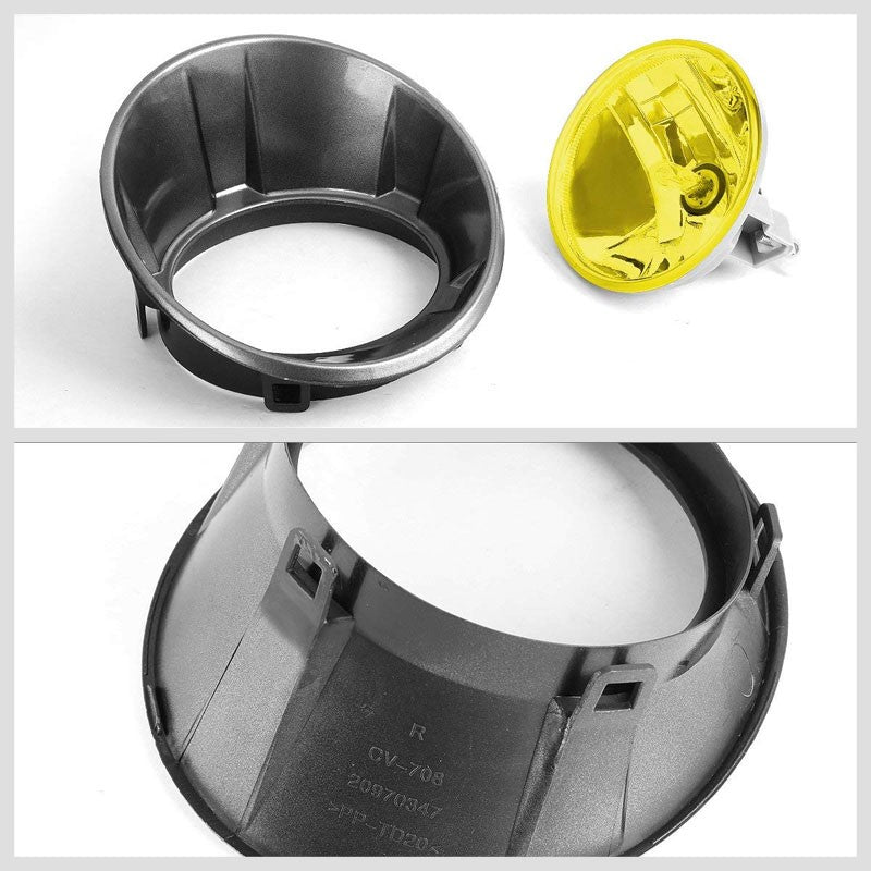 Front Bumper Drive Fog Light Lamp+Silver Bezel+Bulb Amber Lens For 10-13 Camaro-Exterior-BuildFastCar
