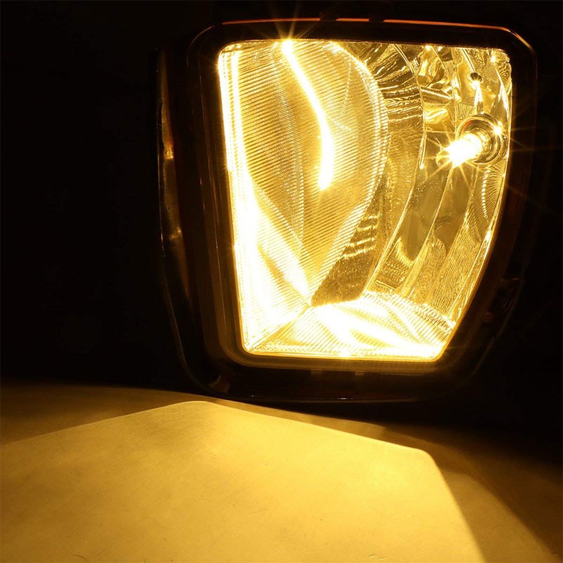 Front Bumper OE Replace Fog Light Lamp Kit+Bulbs Amber Lens For 13-18 Ram 1500-Exterior-BuildFastCar