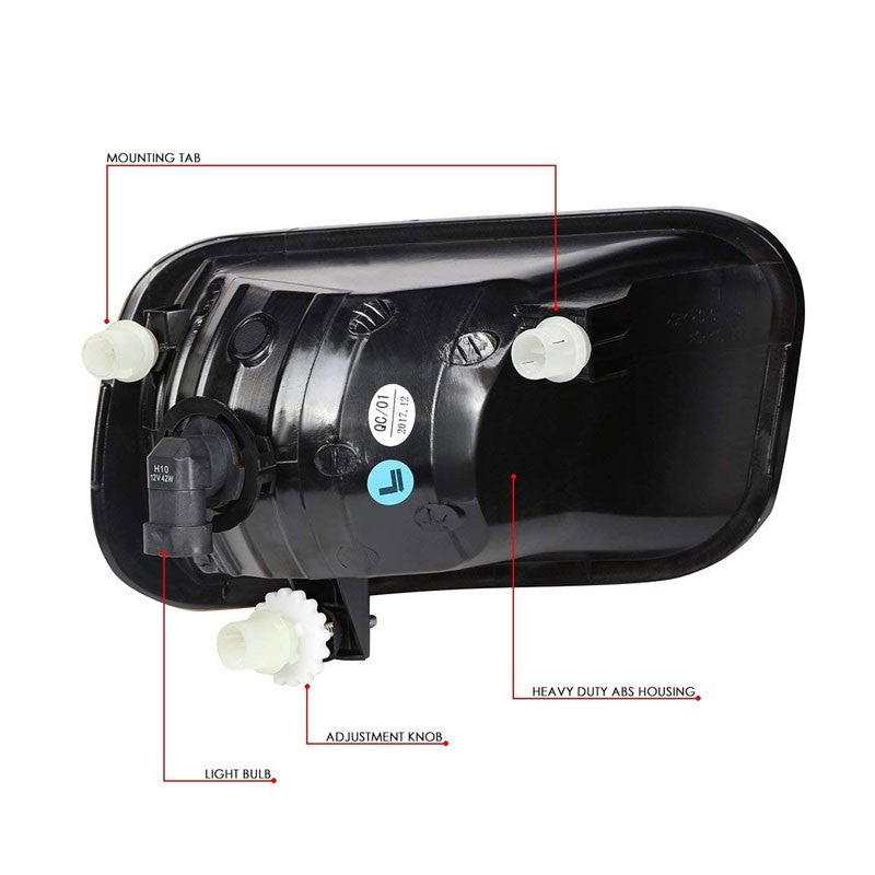 Front Bumper Driving OE Fog Light Lamp Kit+Bulbs Smoke Lens For 09-12 Ram 1500-Exterior-BuildFastCar