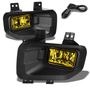 Front Bumper Replace Fog Light Lamp Black Bezel+Bulbs Amber Lens For 15-17 F-150-Exterior-BuildFastCar