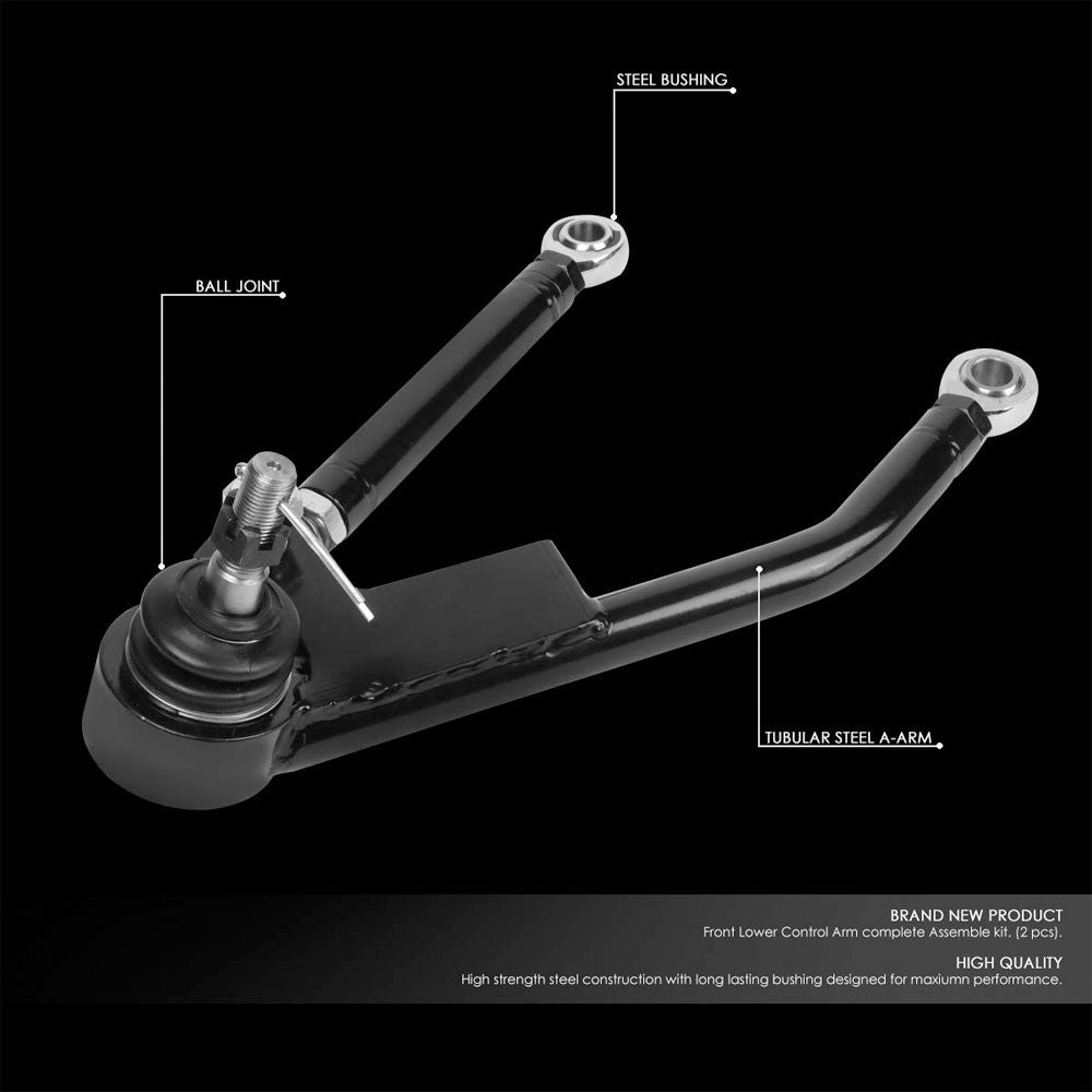 Front Lower Adjustable Black Adjustable Camber Control Arm For 79-93 Mustang-Wheel Alignment-BuildFastCar