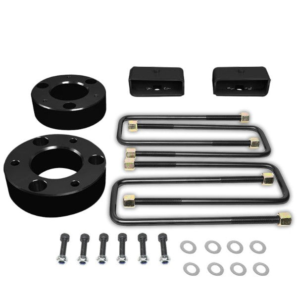 3&quot; F/2&quot; R Black High Mount Leveling Kit Spacer/Block For 07-17 Silverado 1500-Suspension-BuildFastCar