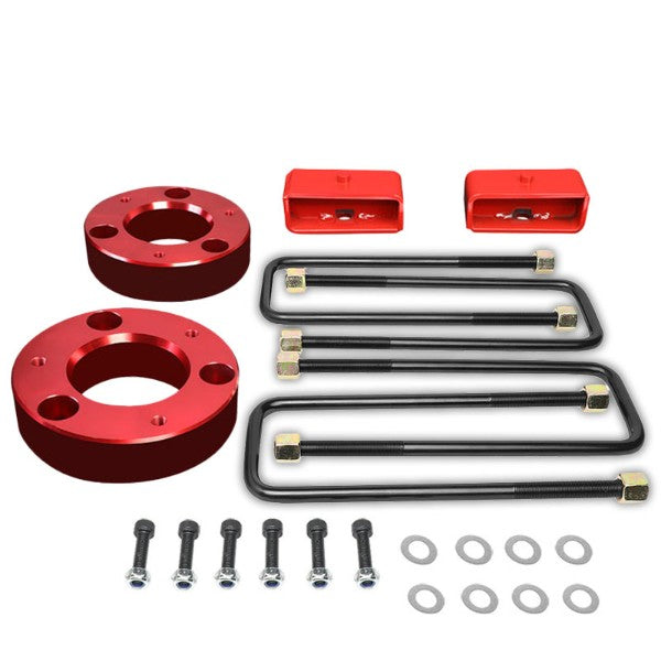 2.5&quot; F/2&quot; R Red High Mount Leveling Kit Spacer/Block For 07-17 Silverado 1500-Suspension-BuildFastCar