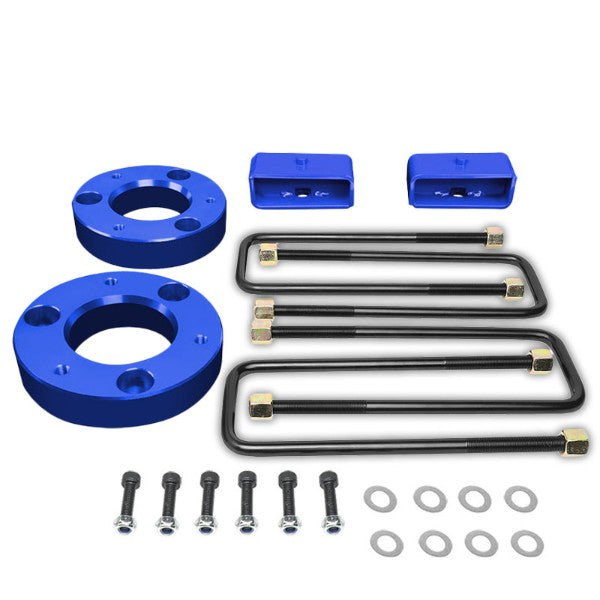 2&quot; F/2&quot; R Blue High Mount Leveling Kit Spacer/Block For 07-17 Silverado 1500-Suspension-BuildFastCar