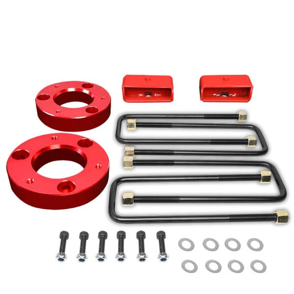 2&quot; F/2&quot; R Red High Mount Leveling Kit Spacer/Block For 07-17 Silverado 1500-Suspension-BuildFastCar