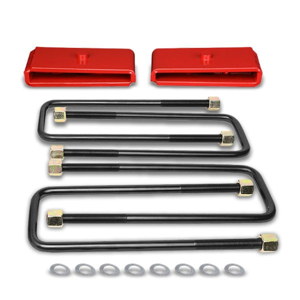 1" Rear Red Leaf Spring Mount Leveling Lift Kit Block For 99-17 Silverado 1500-Suspension-BuildFastCar