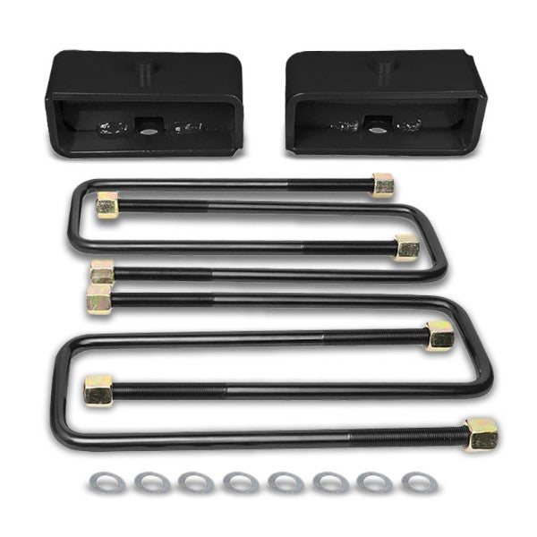 2" Rear Black Leaf Spring Mount Leveling Lift Kit Block For 99-17 Silverado 1500-Suspension-BuildFastCar
