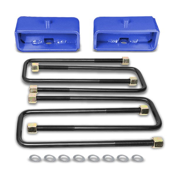 2" Rear Blue Leaf Spring Mount Leveling Lift Kit Block For 99-17 Silverado 1500-Suspension-BuildFastCar
