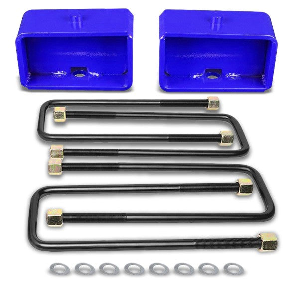 3" Rear Blue Leaf Spring Mount Leveling Lift Kit Block For 99-17 Silverado 1500-Suspension-BuildFastCar