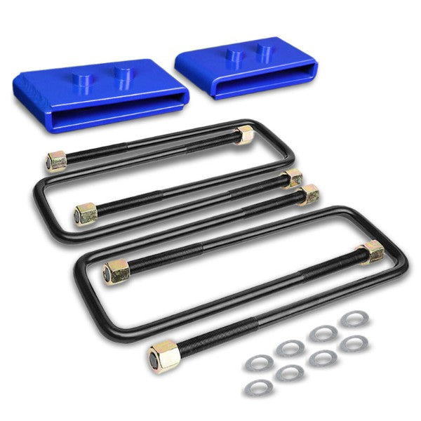 1&quot; Rear Blue Leaf Spring Mount Leveling Lift Kit Blocks For 04-17 Ford F-150-Suspension-BuildFastCar