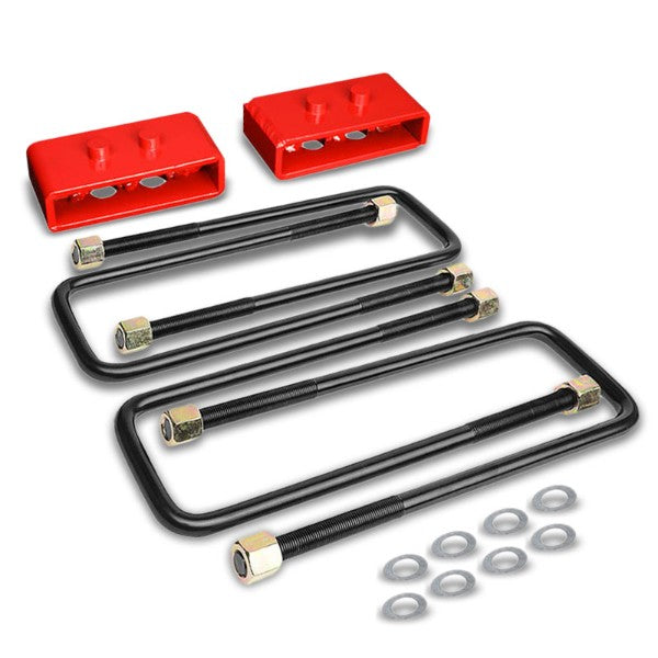 1.5&quot; Rear Red Leaf Spring Mount Leveling Lift Kit Blocks For 04-17 Ford F-150-Suspension-BuildFastCar