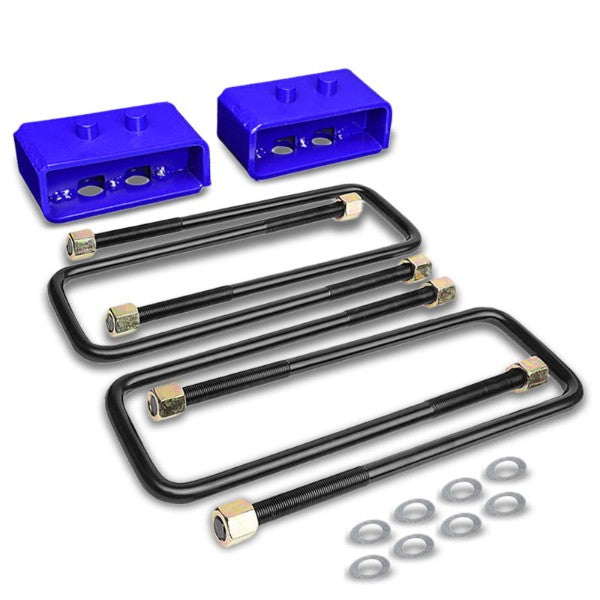 2&quot; Rear Blue Leaf Spring Mount Leveling Lift Kit Blocks For 04-17 Ford F-150-Suspension-BuildFastCar