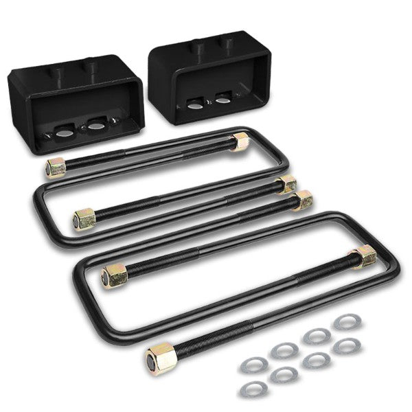 3&quot; Rear Black Leaf Spring Mount Leveling Lift Kit Blocks For 04-17 Ford F-150-Suspension-BuildFastCar