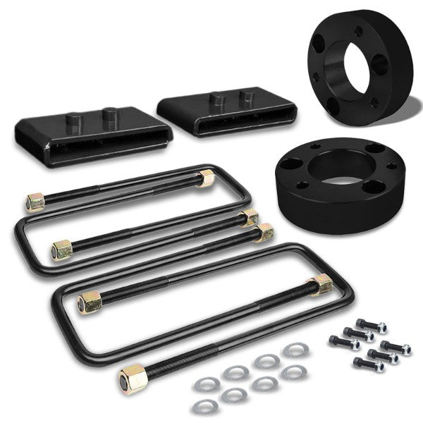 3&quot;F/1&quot;R Black Strut Top/Spring Mt Leveling Lift Kit Spacer/Block For 04-17 F-150-Suspension-BuildFastCar