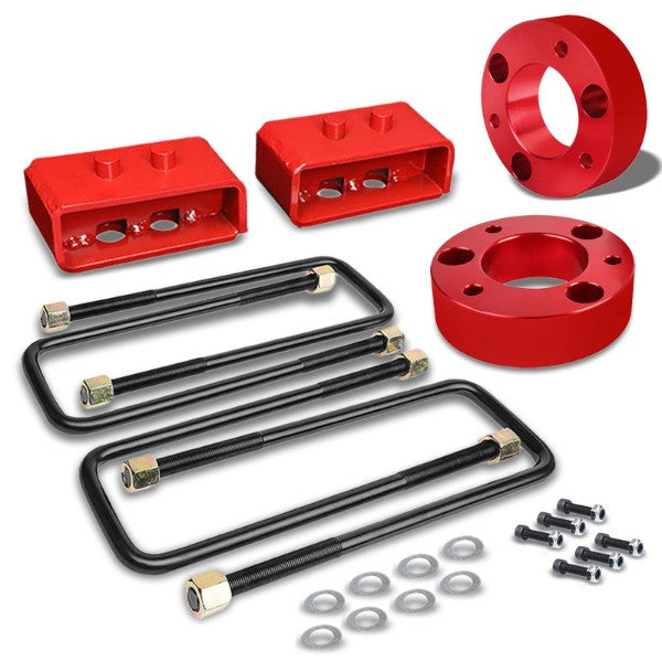 3" F/2" R Red Strut Top/Spring Mt Leveling Lift Kit Spacer/Block For 04-17 F-150-Suspension-BuildFastCar