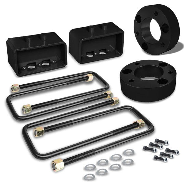 3&quot;F/3&quot;R Black Strut Top/Spring Mt Leveling Lift Kit Spacer/Block For 04-17 F-150-Suspension-BuildFastCar