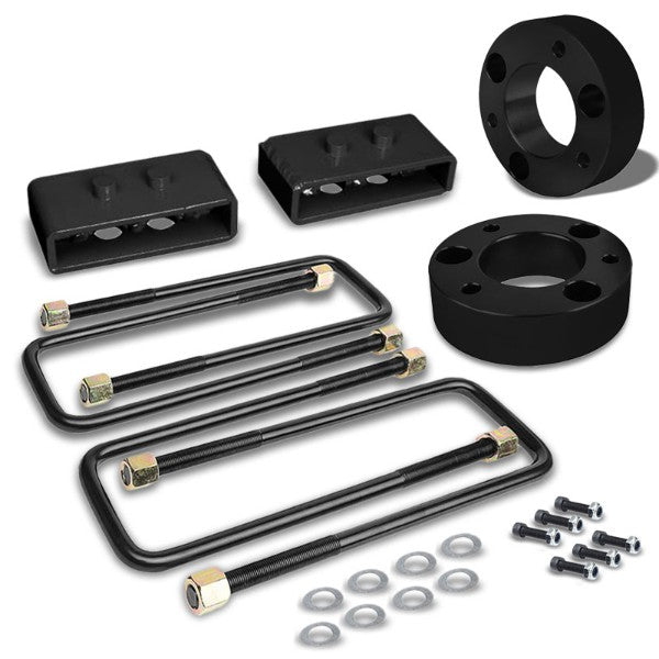 2.5"F/1.5"R Blk Strut Tp/Spring Mt Leveling Lift Kit Spacer/Block For 04-17 F150-Suspension-BuildFastCar