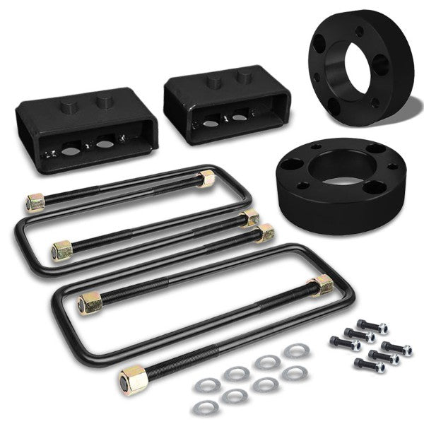 2.5"F/2"R Black Strut Tp/Spring Mt Leveling Lift Kit Spacer/Block For 04-17 F150-Suspension-BuildFastCar