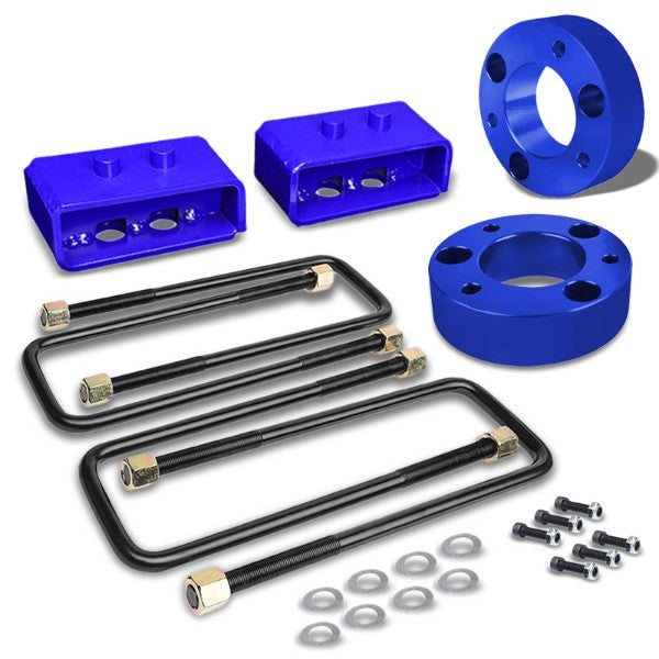 2.5&quot;F/2&quot;R Blue Strut Top/Spring Mt Leveling Lift Kit Spacer/Block For 04-17 F150-Suspension-BuildFastCar