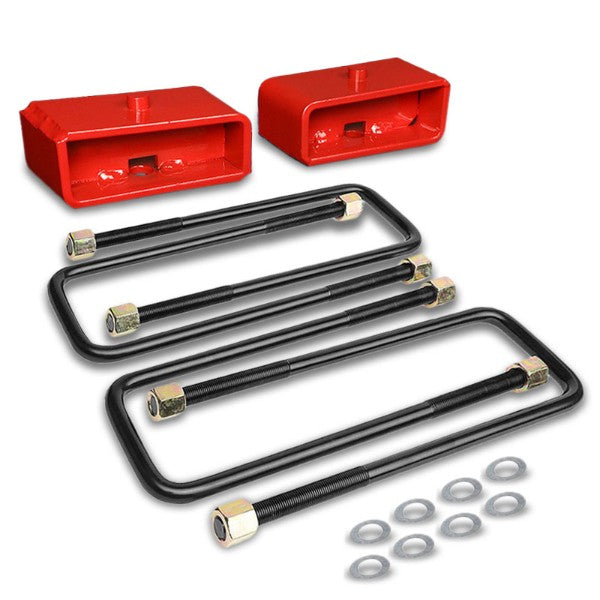 2&quot; Rear Red Leaf Spring Mount Leveling Lift Kit Block For 95-17 Toyota Tacoma-Suspension-BuildFastCar