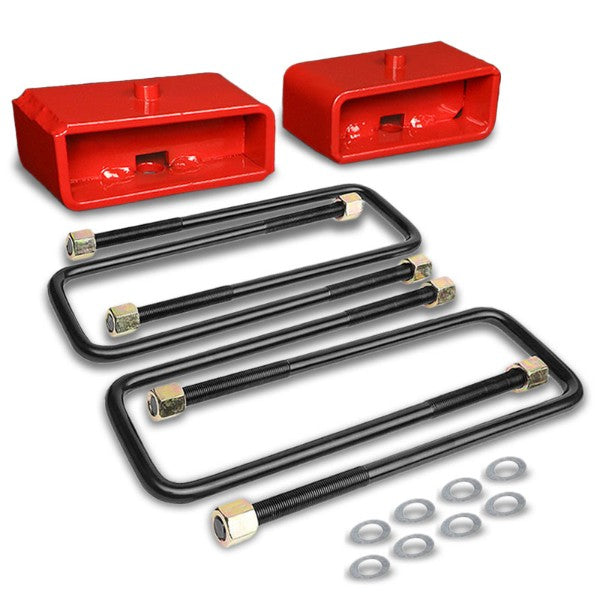 2&quot; Rear Red Leaf Spring Mount Leveling Lift Kit Block For 00-17 Toyota Tundra-Suspension-BuildFastCar