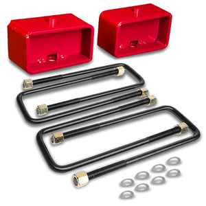 3" Rear Red Leaf Spring Mount Leveling Lift Kit Block For 00-18 Toyota Tundra-Suspension-BuildFastCar