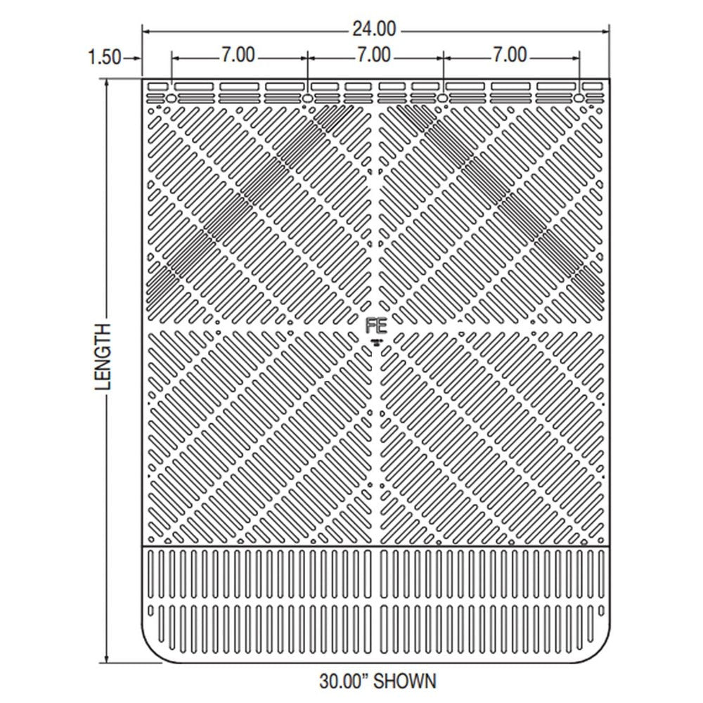 Fleet Engineers 30"x24" AeroFlap Straight Mud Flap Guard 033-08002 Truck Trailer