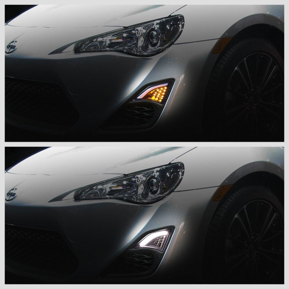 Black/Clear Lens Front Bumper LED Turning Signal Corner Light Lamp For Scion FRS