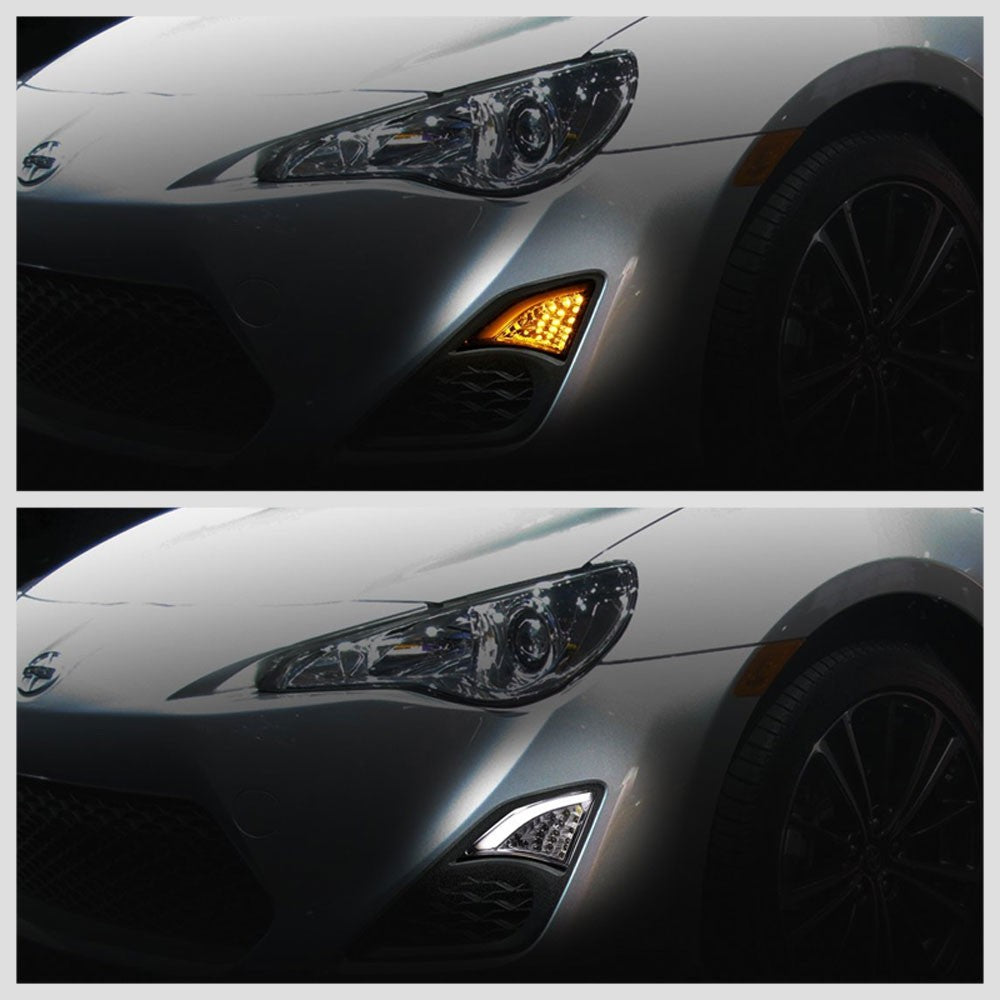 Chrome/Clear Len Front Bumper LED Turning Signal Corner Light Lamp For Scion FRS