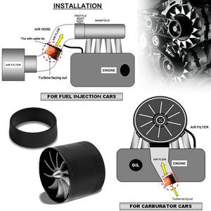 Black 2.5"-2.9" Aluminum Propeller Turbonator Fan Intake/Turbo Fuel/Gas Saver-Performance-BuildFastCar