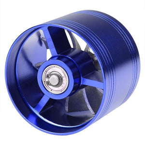 Blue 2.5-2.9" Aluminum Turbine Fan Shortram Intake Turbonator Adaptor Fuel Saver-Performance-BuildFastCar