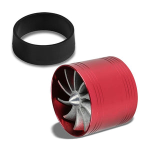 Red 2.5"-2.9" Cool Flow Propeller Turbine Intake Filter Adaptor Fuel/Gas Saver-Performance-BuildFastCar