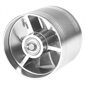 Silver 2.5-2.9" Aluminum Propeller Flow Fan Cold Air Intake Turbonator Gas Saver-Performance-BuildFastCar