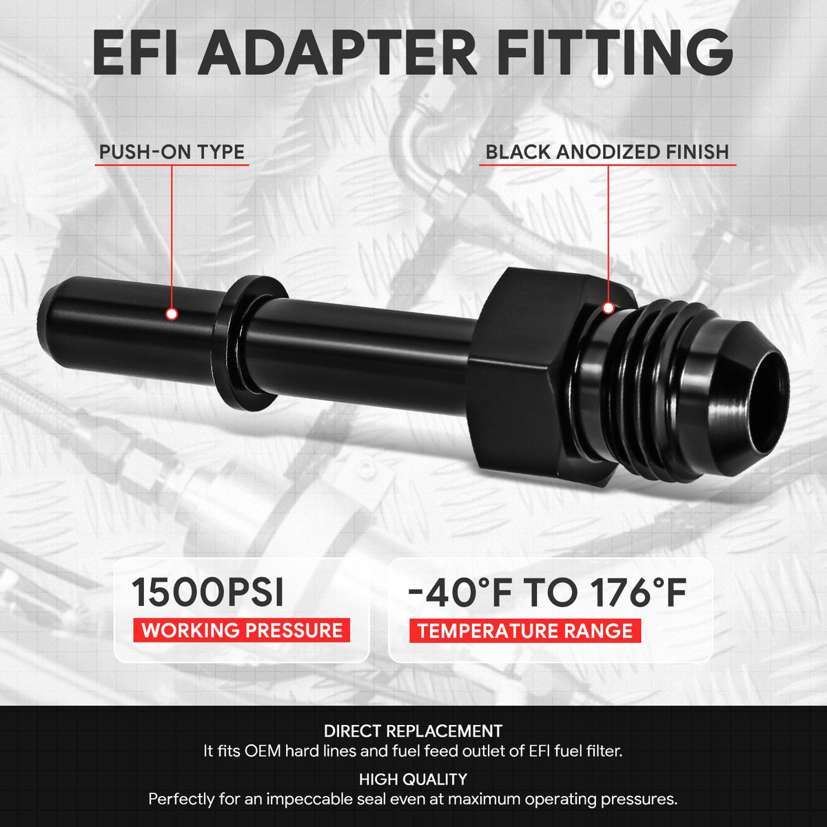 BFC-FIT-1-5A49-06-516-BK Push-on Hose End (Quick-Disconnect) - AN Male BFC-FIT-1-5A49-06-516-BK