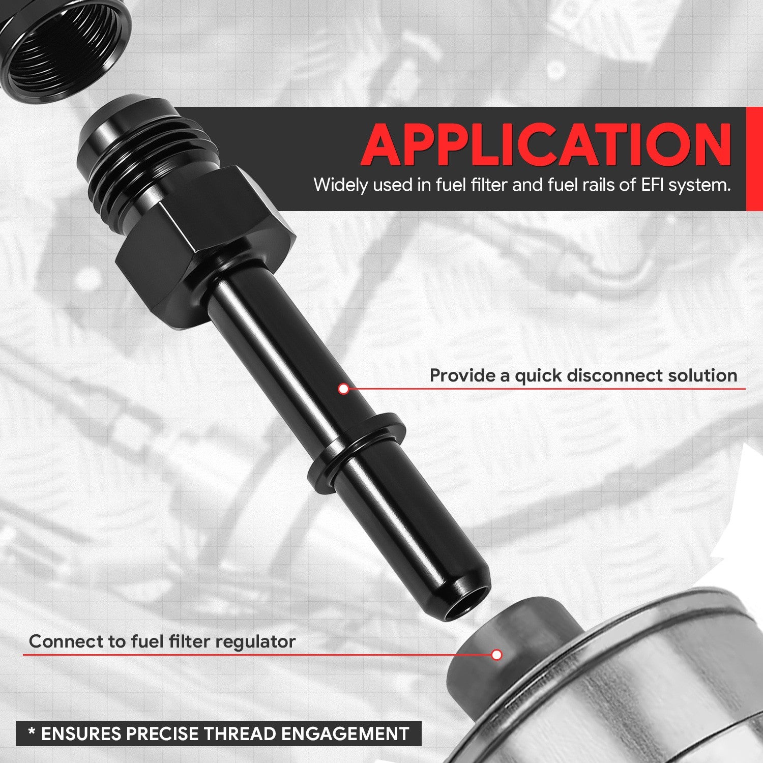 BFC-FIT-1-5A49-06-516-BK Push-on Hose End (Quick-Disconnect) - AN Male BFC-FIT-1-5A49-06-516-BK