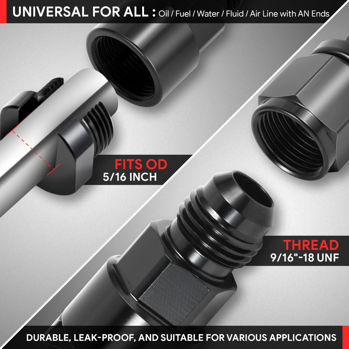 BFC-FIT-1-5A50-06-516-BK Push-on Hose End (Quick-Disconnect) - AN Male BFC-FIT-1-5A50-06-516-BK