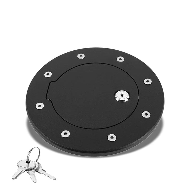 Black Bolt-On Gas Fuel Tank Door Cover Cap+Lock+Key For Hummer 03-09 H2 GMT913-Locks & Hardware-BuildFastCar