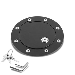 Black Bolt-On Gas Fuel Door Cover Cap+Lock+Key For Ford 97-14 F-Series/Navigator-Locks & Hardware-BuildFastCar