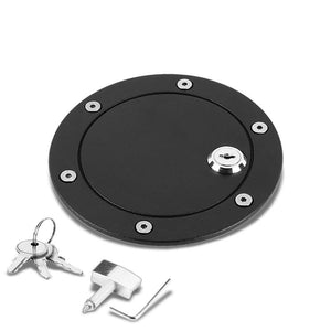 Black Bolt-On Gas Fuel Tank Door Cover Cap+Lock+Key For Ford 04-08 F-150/Mark LT-Locks & Hardware-BuildFastCar