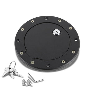 Black Bolt-On Gas Fuel Tank Door Cover Cap+Lock+Key For Jeep 97-06 Wrangler TJ-Locks & Hardware-BuildFastCar