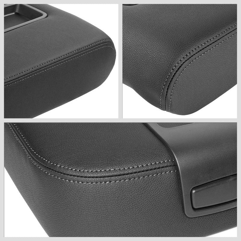 Black Factory Style Center Console Tray Lid Armrest Cover For 07-14 Chevy Tahoe-Consoles & Parts-BuildFastCar