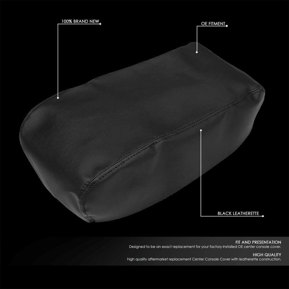 Black Center Console Armrest Cover Replacement For 08-10 Charger (LX 6th Gen) BFC-CCAC-009