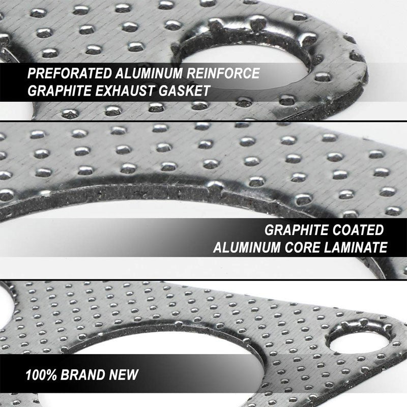 BFC Aluminum Graphite Exhaust Gasket Replacement For 02-06 Acura RSX Base 2.0L-Exhaust Systems-BuildFastCar-BFC-12-1010