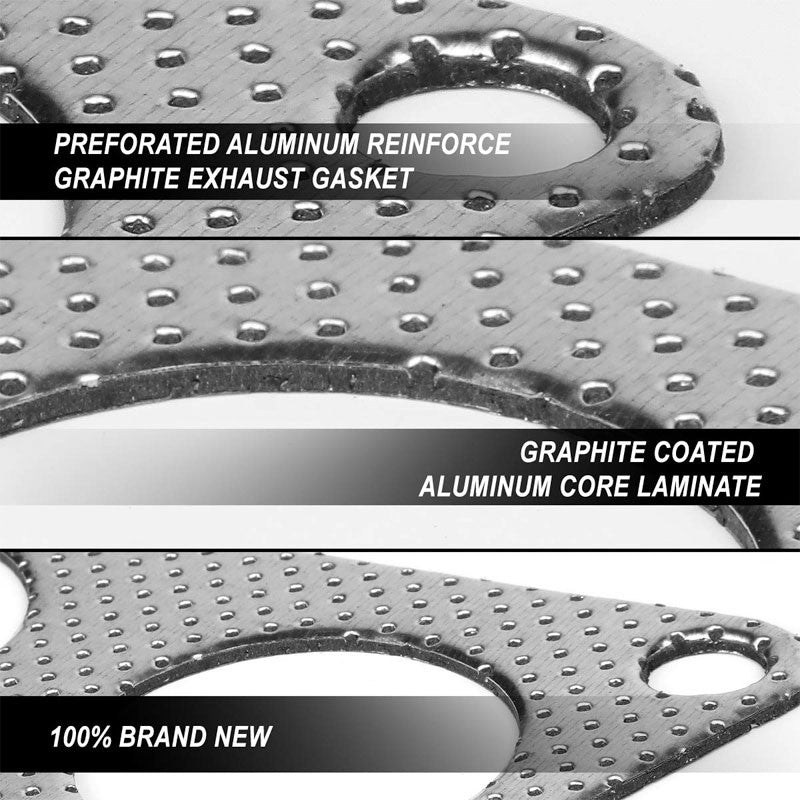 BFC Aluminum Graphite Exhaust Gasket Replacement For 04-06 Pontiac GTO Base V8-Exhaust Systems-BuildFastCar-BFC-12-1024