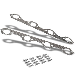BFC Aluminum Graphite Exhaust Gasket Replacement For 87-96 Ford Bronco 5.8L V8-Exhaust Systems-BuildFastCar-BFC-12-1046